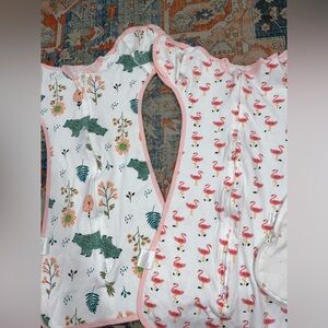 Julyfire Flamingo and Floral Baby Sleep Sacks size M never used